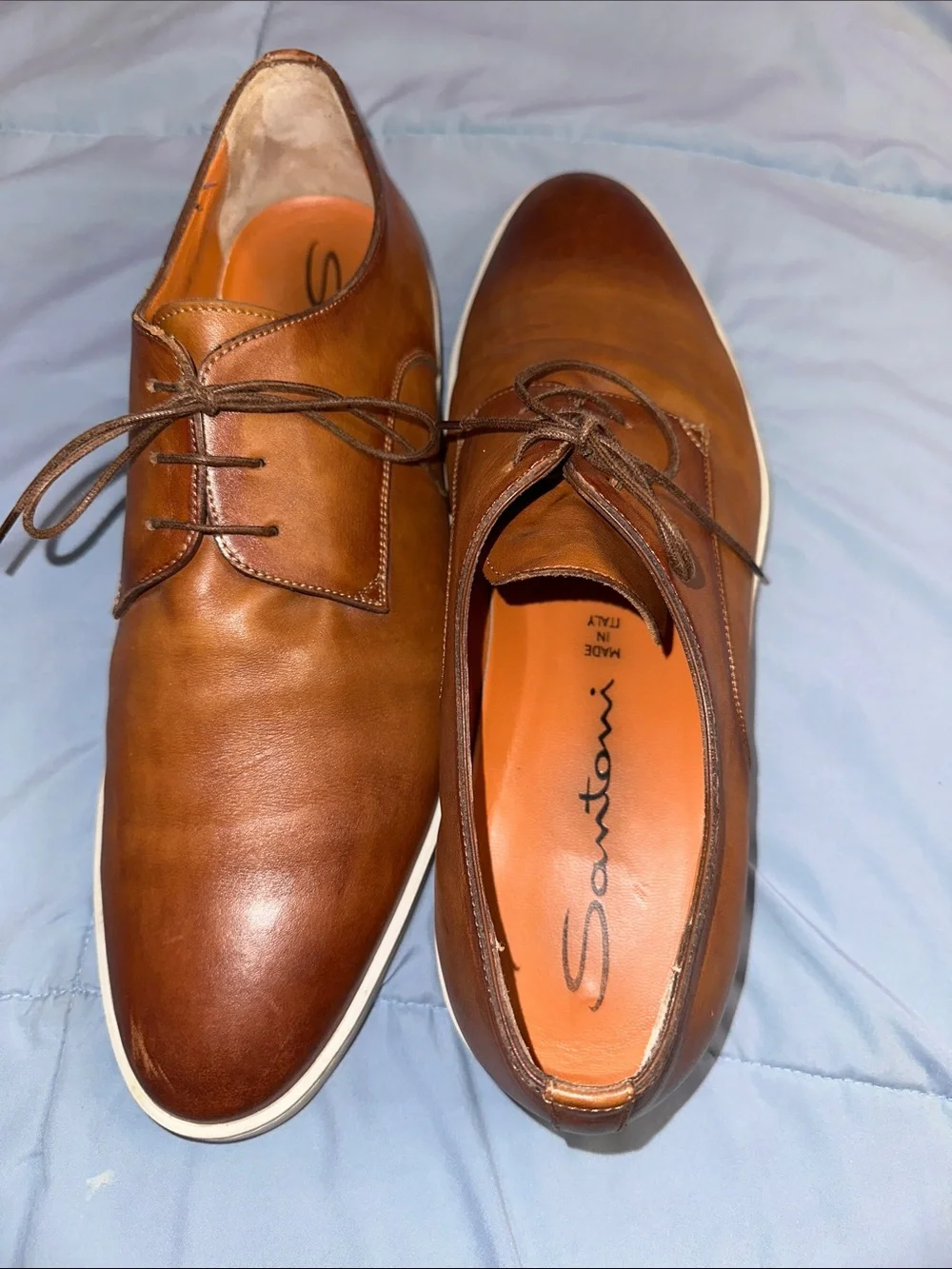 Santoni Brown Leather  Sneakers  shoes Men’s   2491   15 D 13